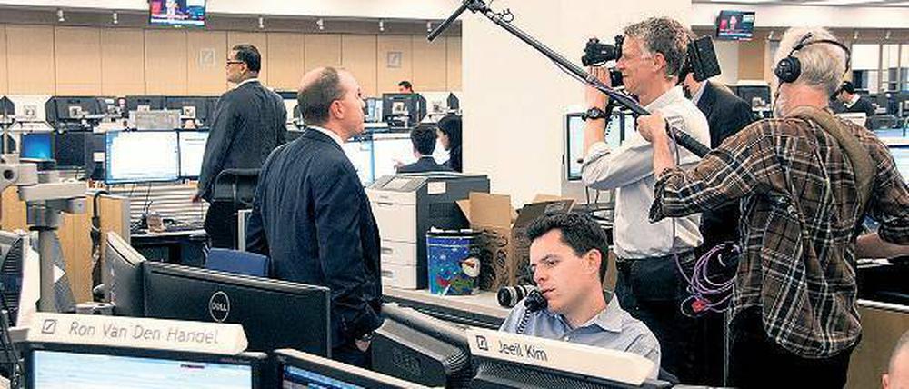 Erstmals konnte ein Fernsehteam im New Yorker Handelssaal drehen.
