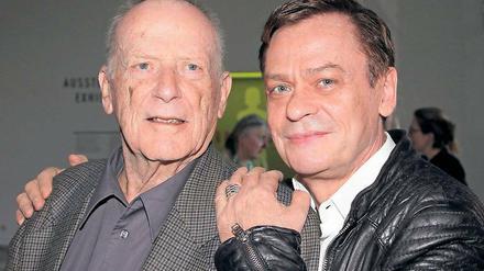 Filmteam. Wolfang Kohlhaase und Schauspieler Sylvester Groth (v.l.).