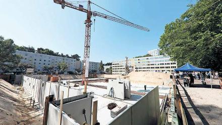 „Karl Marx“ baut wieder. Die Baustelle im Quartier Waldgarten.