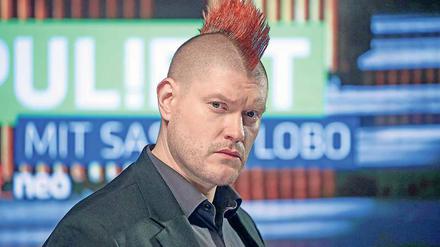 Unverwechselbare Frisur: Der Blogger Sascha Lobo im TV-Einsatz.