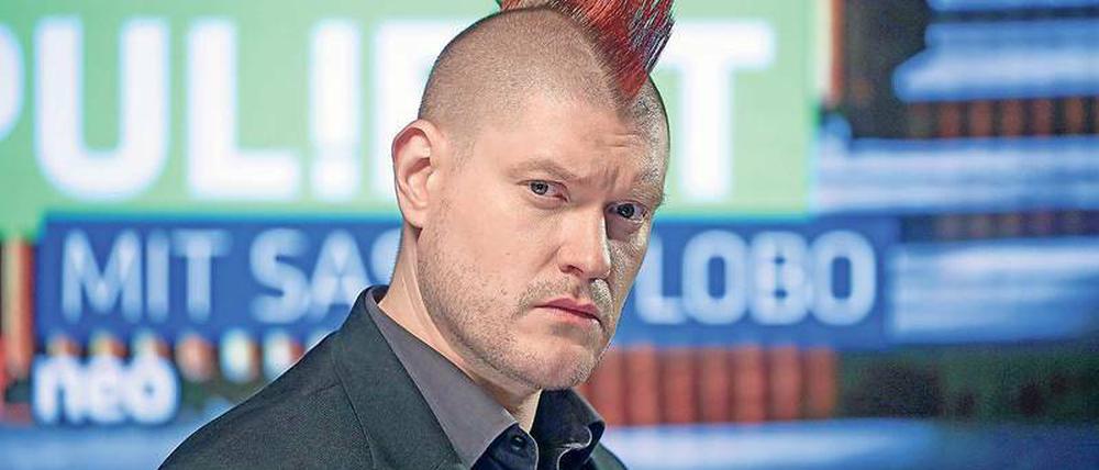 Unverwechselbare Frisur: Der Blogger Sascha Lobo im TV-Einsatz.
