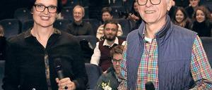 Gefeiert. Filmausstatter Bernhard Henrich sprach im Filmmuseum über seine Arbeit „Monuments Men“, Angelica Böhm von Filmuni-Babelsberg moderierte den Abend.