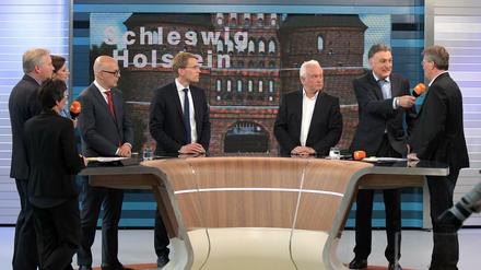 Alle da: Die Spitzenkandidaten für die Landtagswahl im Wahlstudio