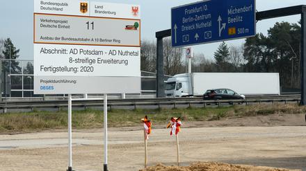 Großbaustelle A10. Im April 2016 wurde mit dem Ausbau begonnen.
