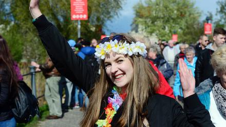 Michelle feiert in Werder/Havel das Baumblütenfest.