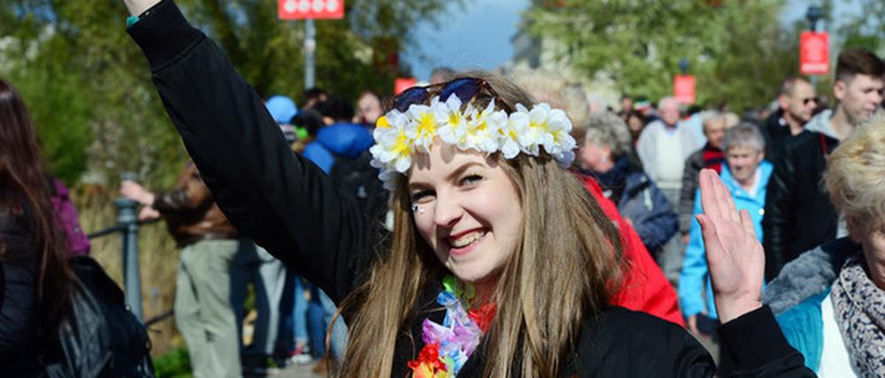 Michelle feiert in Werder/Havel das Baumblütenfest.