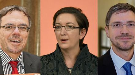 Wer kommt nach Jann Jakobs? Finanzdezernent Burkhard Exner, Generalsekretärin der SPD Brandenburg Klara Geywitz oder Sozialdezernent Mike Schubert (alle SPD).