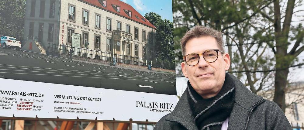 Prominente Adresse. Der Zahnarzt Stephan Ziegler lässt das Eckhaus Berliner Straße/Behlertstraße sanieren.