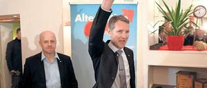 Vereint am rechten Rand. Der Thüringer AfD-Chef Björn Höcke (r.) und Brandenburgs AfD-Vize Andreas Kalbitz.