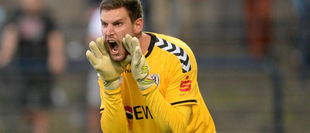 Sieger beim Duell aus elf Metern. Babelsbergs Torwart Marvin Gladrow (Archivbild) parierte einen Strafstoß von RB-Spieler Alexander Siebeck.