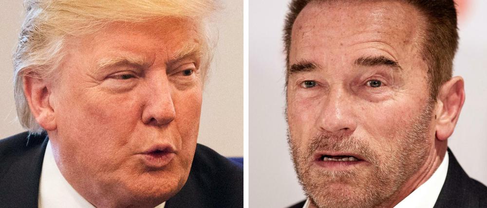 US-Präsident Donald Trump (links) fetzt sich auf Twitter mit dem Schauspieler und kalifornischen Ex-Gouverneur Arnold Schwarzenegger.
