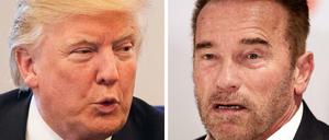 US-Präsident Donald Trump (links) fetzt sich auf Twitter mit dem Schauspieler und kalifornischen Ex-Gouverneur Arnold Schwarzenegger.