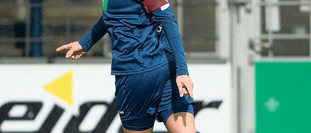 Sie hatte reichlich Grund zum Jubeln. Felicitas Rauch traf in der laufenden Saison bereits viermal für Turbine Potsdam. Die 20-Jährige trug bei ihren sieben Hinrundenspielen die Kapitänsbinde für die verletzte Spielführerin Lia Wälti. Mit 20 Jahren gehört Rauch bereits zu den Führungsspielerinnen beim aktuellen Bundesliga-Spitzenreiter.
