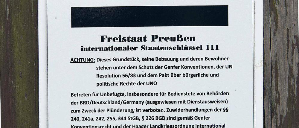 Selbsternannt. Die „Reichsbürger“ lehnen die BRD ab.