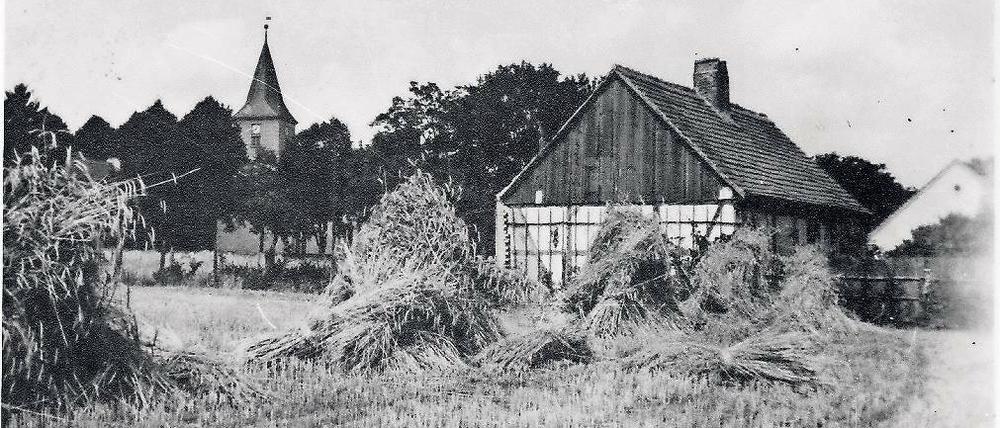 Unter anderem das Haus in der Dorfstraße 1 ist im Jubiläumskalender zu sehen. Erstellt wurde er von Ortschronist Winfried Sträter und der Groß Glienicker Grafikerin Myriam von Pritzbuer.