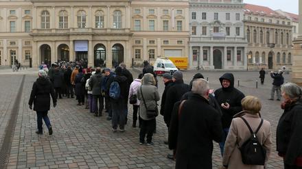 Erneut bildeten sich Schlangen vor dem neuen Museum Barberini.