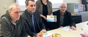Vorschläge gesucht. M. Martens, M. Grubert, M. Bellack und H. Piecha brachten den Bürgerhaushalt auf den Weg.