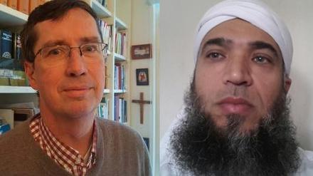 Superintendent Joachim Zehner (l.) und Imam Kamal Abdallah spenden tröstende Worte.