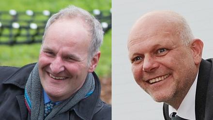Bernd Rubelt (l.) und Christof Nolda (r.) wollen neuer Baudezernent in Potsdam werden.