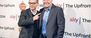 Sky-Sport-News-Chef Dirk Grosse (links) und der künftige Moderator des Bundesliga-Talks Jörg Wontorra.