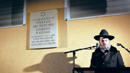 Gedenken. Am Standort der einstigen Synagoge wurde an die Opfer erinnert.