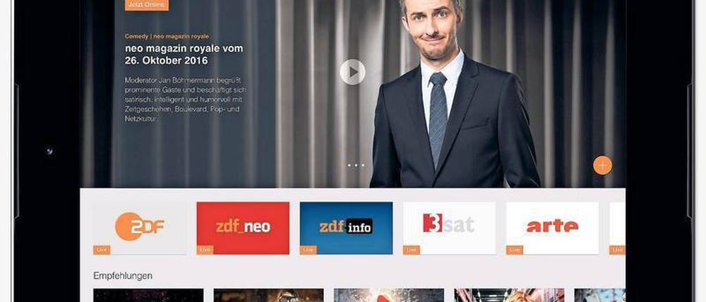 ZDFneo-Moderator Jan Böhmermann wirbt für die neue ZDF-Onlineseite.