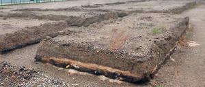 Schwieriger Baugrund. Baustelle für die Babelsberger Feuerwache.