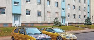 Eine Sache der Definition. Lächerlich oder bedrohlich? Rainer Siodas Naziautos vor trister Platte können beides sein. Zu sehen ab Samstag in der Gemeinschaftsausstellung „Die unspezifische Vermessung von Distanz“ im Kunstraum Waschhaus.