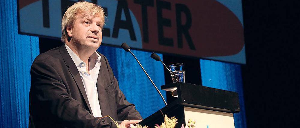 Theatermacher. Intendant Wellemeyer bei seiner Rede beim Festakt.