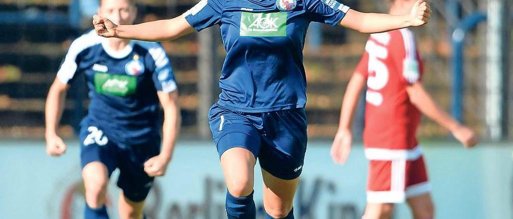 Musterschülerin. Anna Gasper setzte die Anweisung von Turbine-Trainer Matthias Rudolph hervorragend um. Vor ihrer Einwechslung hatte er gefordert, sie solle „einfach mal draufhalten“. Das tat sie und traf per fulminantem Fernschuss zum 1:0-Siegtreffer.