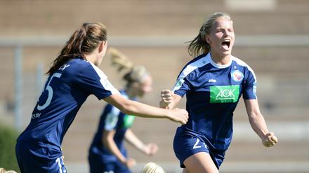 Wieder treffsicher. Tabea Kemme hat als Stürmerin auch gegen Gladbach zugeschlagen. Zweimal traf sie gegen den Aufsteiger und hat nun bereits fünf Saisontore nach drei Partien auf dem Konto.