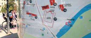 Touristen, die diesen Stadtplan sehen, dürften sich bei einem Besuch des Alten Marktes verwundert die Augen reiben. Denn dort finden sie längst vollendet, was auf der Karte nur geplant ist – oder gar nicht vorkommt, etwa die neue Bauzeile an der Alten Fahrt rund um das Museum Barberini.