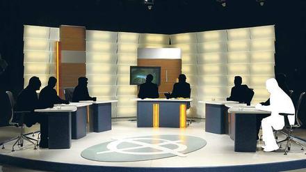 Das Phantom. Bei der „Berliner Runde“ sitzt die AfD mit am Tisch – als großes Thema. Eingeladen wird die Partei aber auch nicht zur Berlin-Wahl am 18. September.