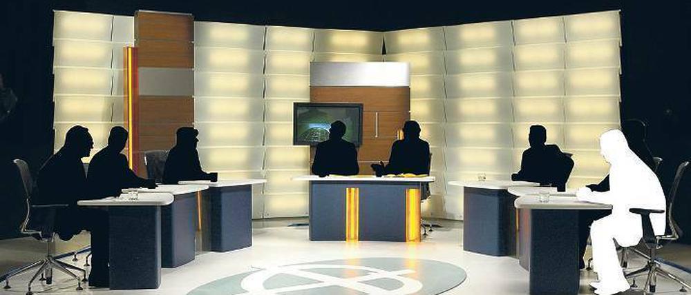 Das Phantom. Bei der „Berliner Runde“ sitzt die AfD mit am Tisch – als großes Thema. Eingeladen wird die Partei aber auch nicht zur Berlin-Wahl am 18. September.
