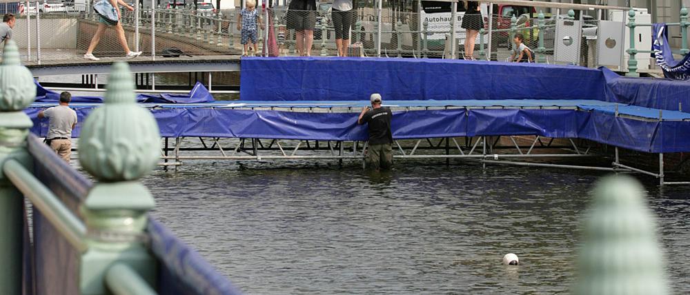 Bereits am Donnerstag wurde der Stadtkanal geflutet. Baden ist hier aber offiziell nicht erlaubt.