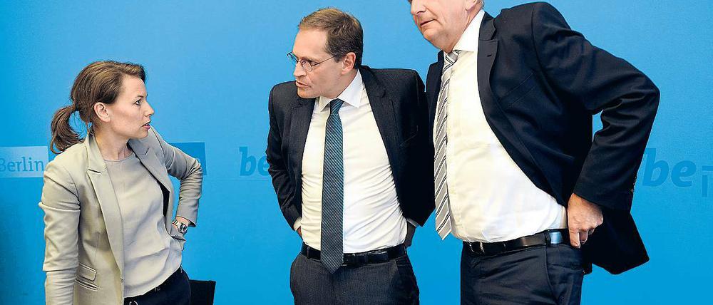 Sie schweigt jetzt. Daniela Augenstein und der Regierende Michael Müller.