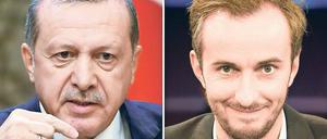 Fehde in Fortsetzung. Der türkische Staatspräsident Recep Tayyip Erdogan (links) lässt ZDFneo-Moderator Jan Böhmermann weiter juristisch verfolgen.