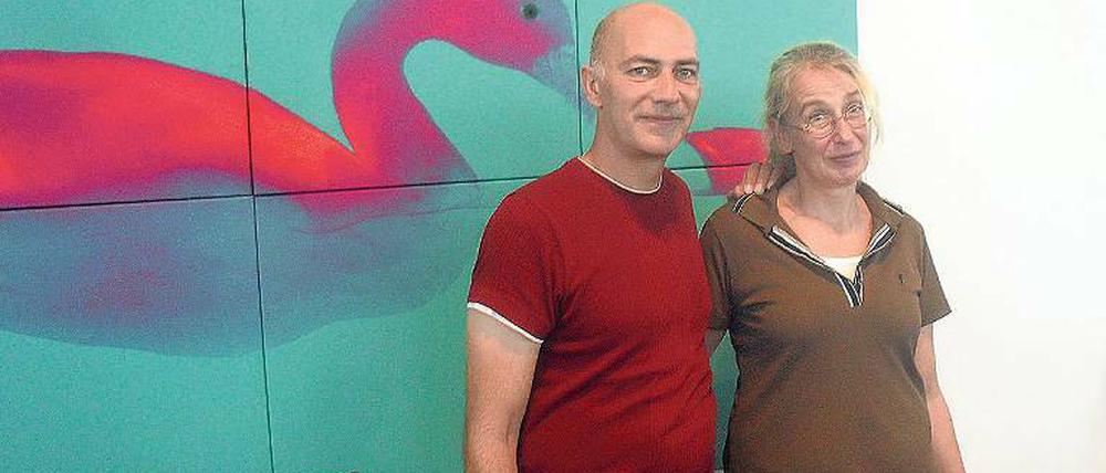 Die Künstler. Sven Delitz und Katia David haben die Werke geschaffen.