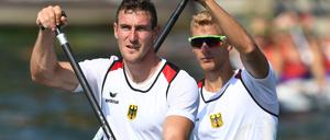 Der Potsdamer Kanute Sebastian Brendel (l.) und Jan Vandrey holen Gold in Rio.
