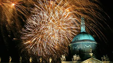 Feuerwerk zur Schlössernacht in Potsdam.