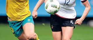 War schon zweimal im Einsatz. Tabea Kemme (r.) spielte gegen Simbabwe und Australien.