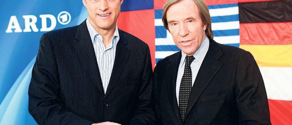 Einkommensmillionäre. Gerhard Delling (links) und Günter Netzer.