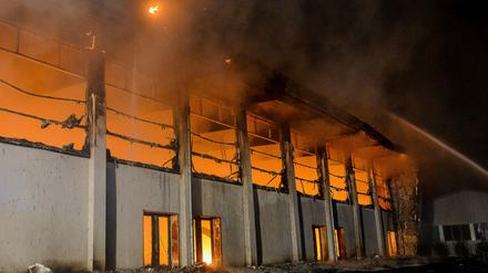 Brand in der geplanten Flüchtlingsunterkunft in Nauen.