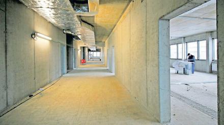 Die Baustelle der Da-Vinci-Schule im Bornstedter Feld.