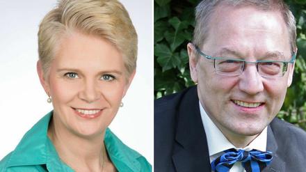 Sie wollen das Direktmandat im Potsdamer Wahlkreis 61 für den Bundestag: Die CDU-Politiker Saskia Ludwig und Gregor Ryssel.