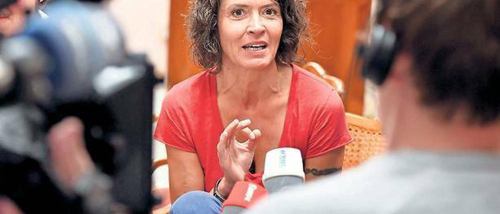 Ulrike Folkerts am "Tatort"-Set
