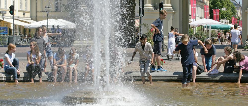 Brandenburg meldet für alle mehr als 200 offiziellen Badestellen an Seen eine gute Wasserqualität. Abkühlung gibt es auch am Luisenplatz.