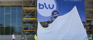 Drei Buchstaben für das neue Bad am Brauhausberg.