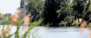 Königliches Bad. Schwimmen mit Blick aufs Marmorpalais, das wollen viele. Erlaubt ist das Baden im Neuen Garten nur an einer Stelle, an vielen weiteren tun es die Besucher trotzdem. Damit werde das Welterbe zerstört, warnt die Schlösserstiftung.