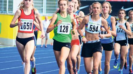 In die Nationalmannschaft gelaufen. Leandra Lorenz (grünes Trikot) hat die Norm für die U18-Europameisterschaft erfüllt.